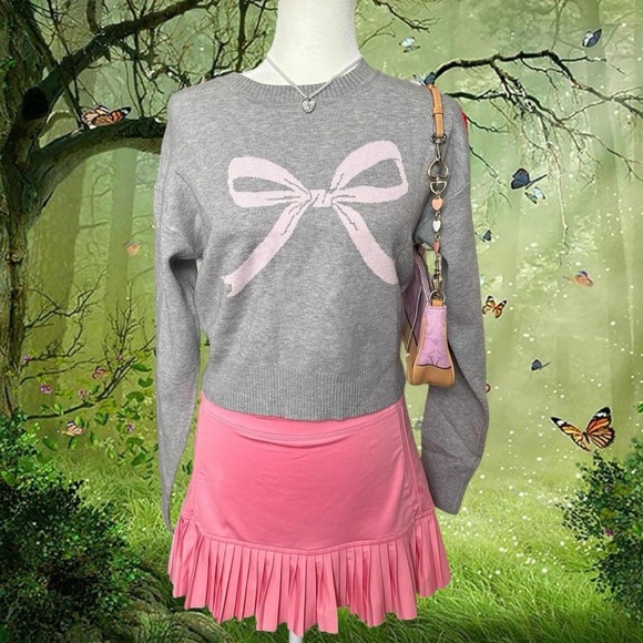 NWT No Boundaries Grey Bow Sweater Size XS - Picture 1 of 8